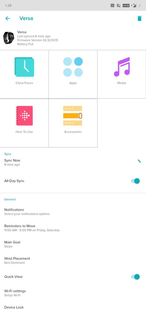 Fitbit versa 2 all best sale day sync not working