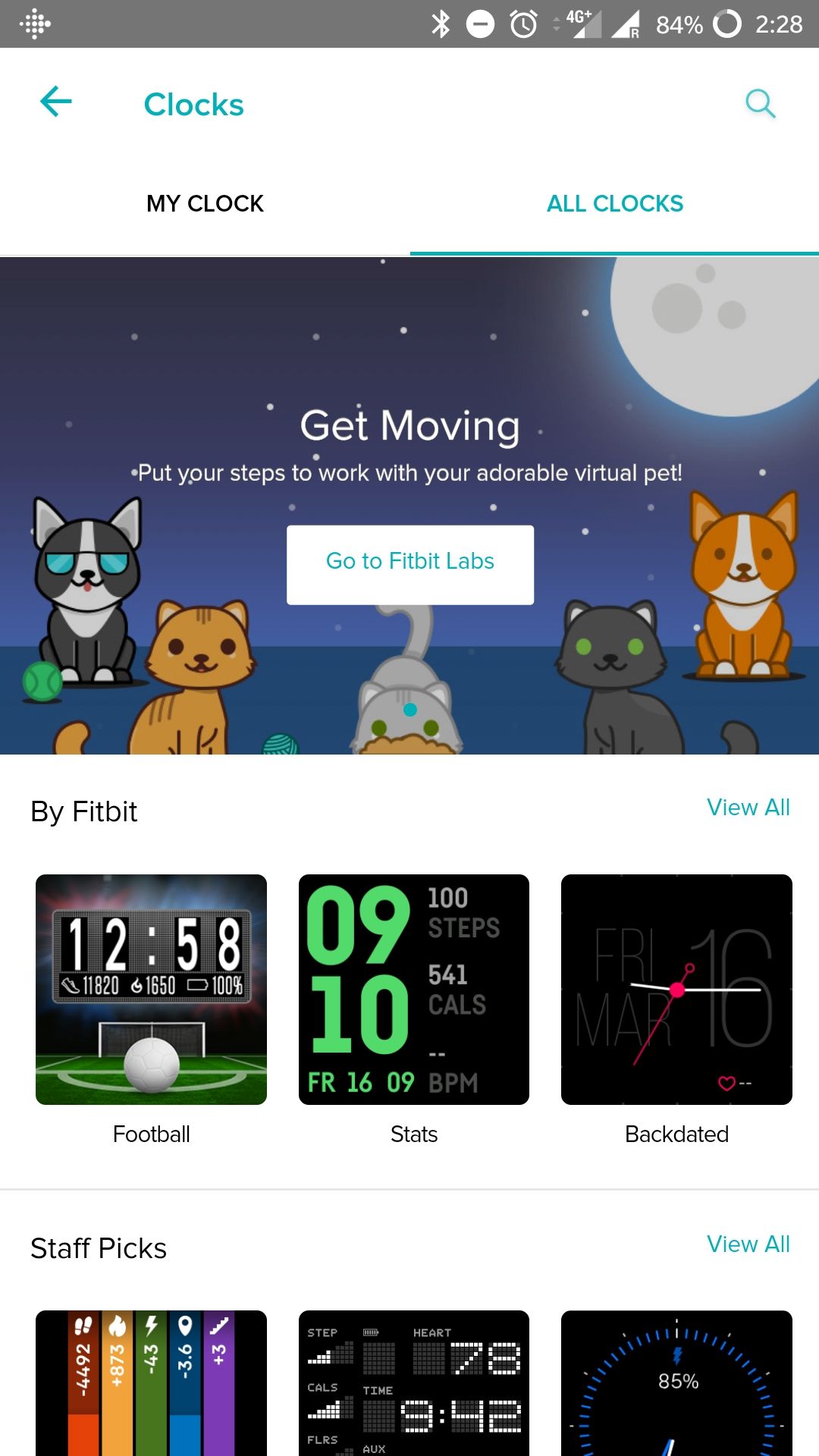 Fitbit cat clock face sale