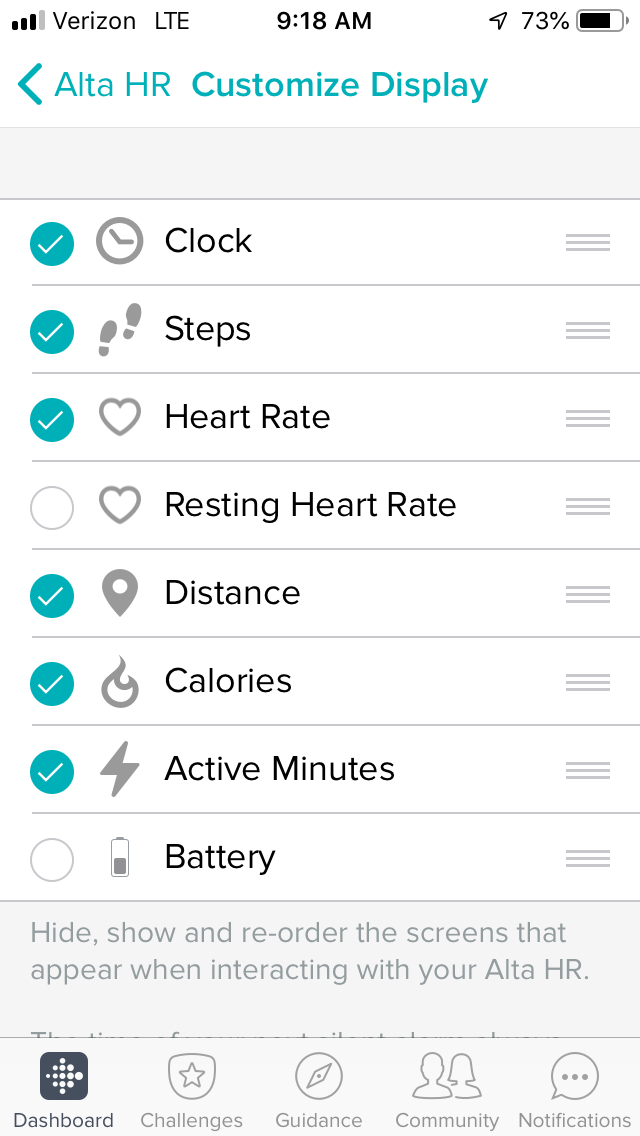 fitbit charge 3 text size