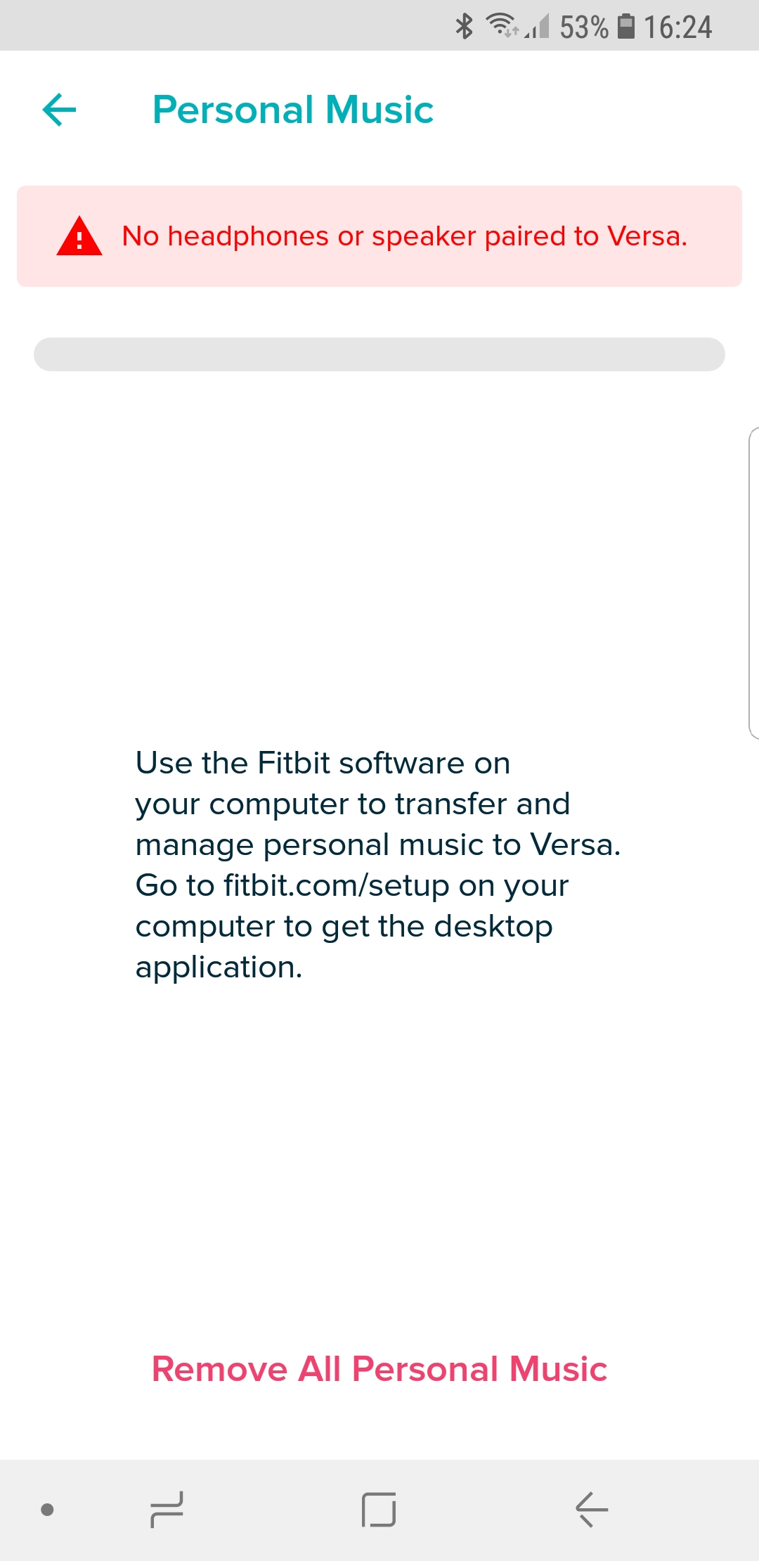 fitbit personal music