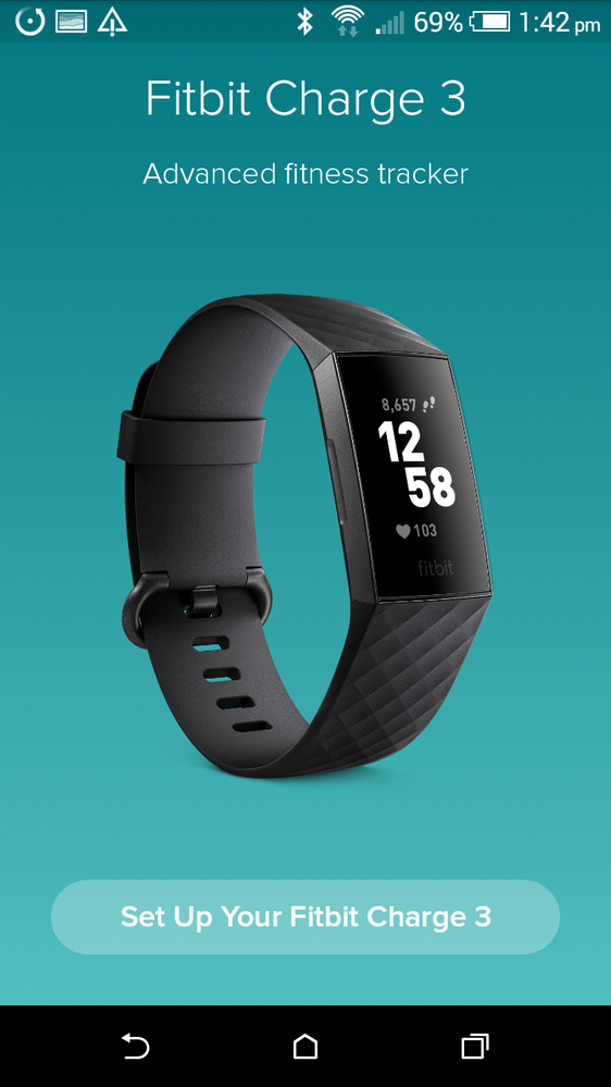 It then takes me to this page and i click "set up your fitbit charge 3" button