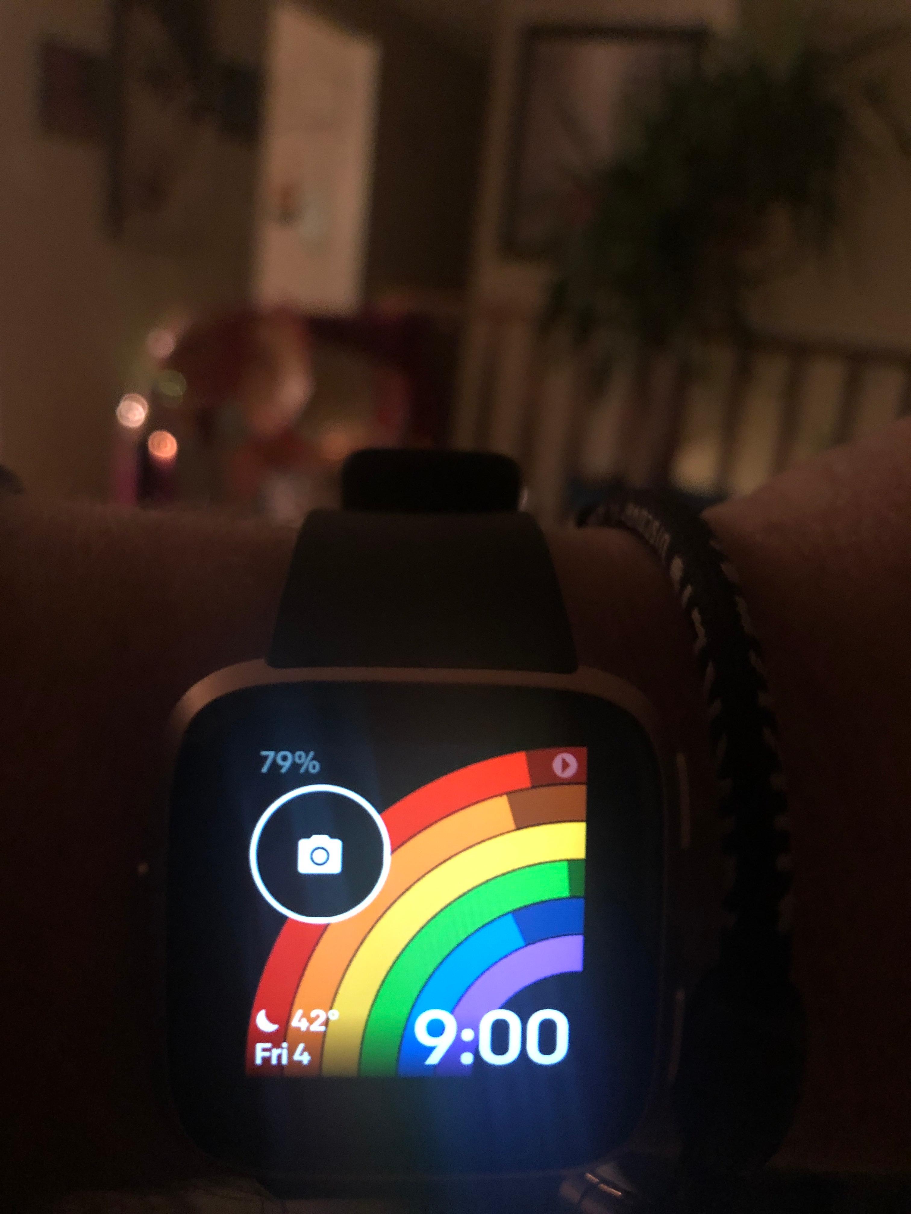 Camera icon on face of versa - Fitbit 