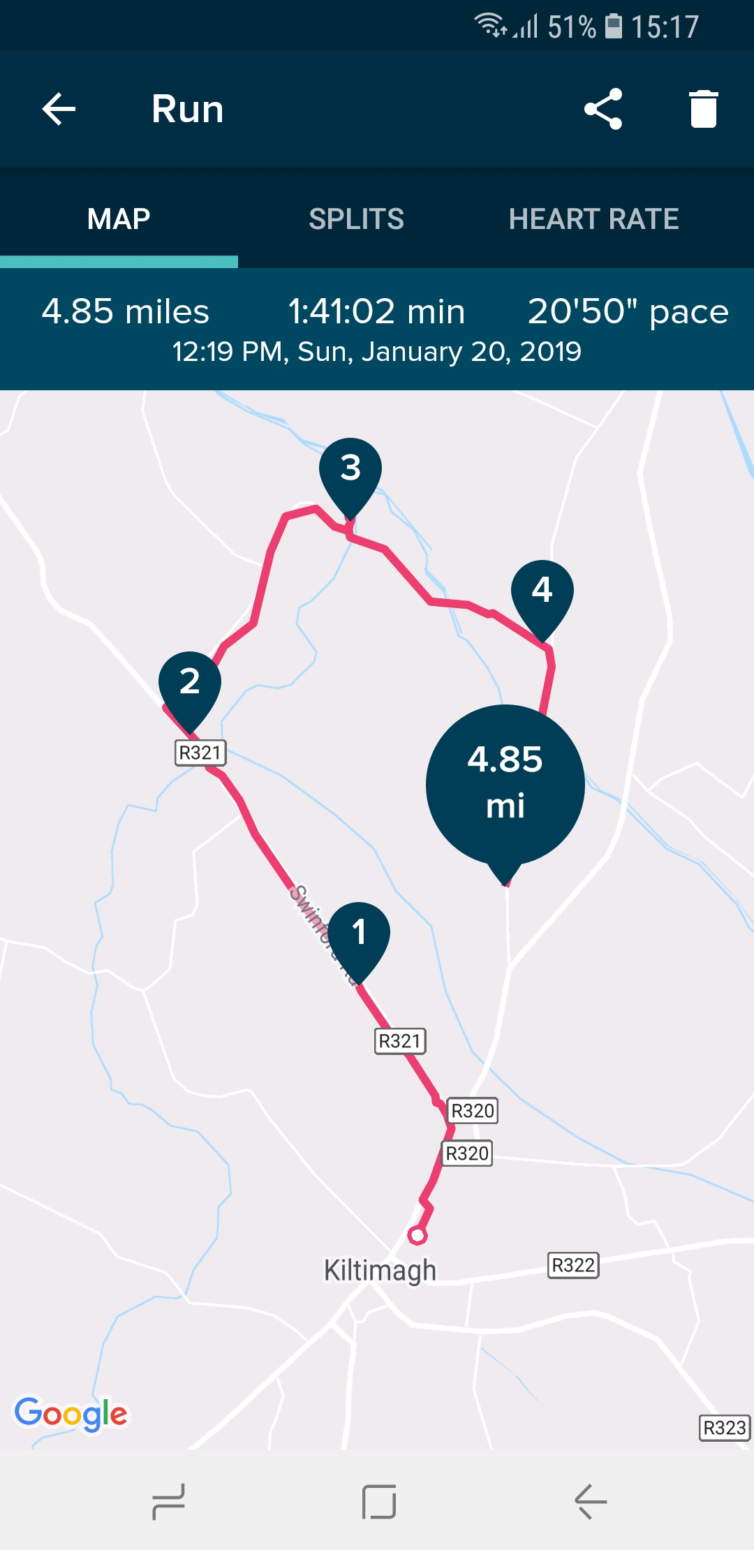 Fitbit store run map