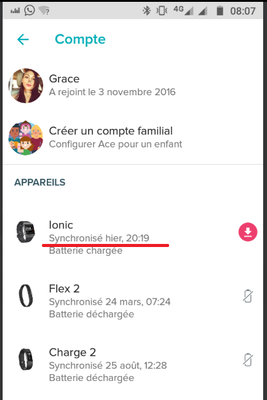 Voir la date de la dernière synchronisation