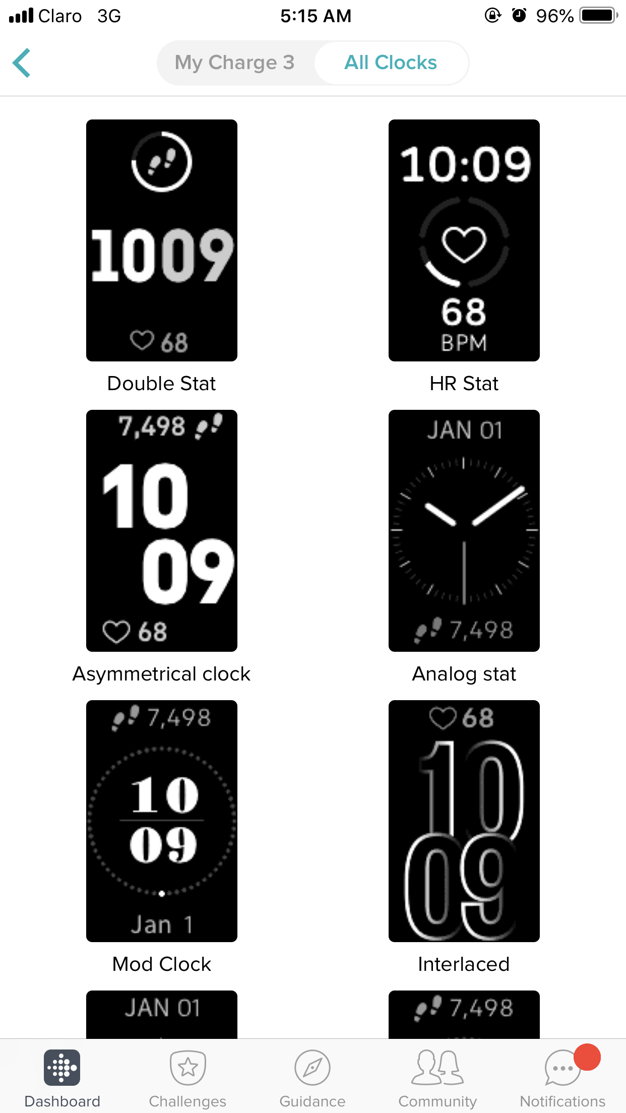 clock faces for fitbit charge 4