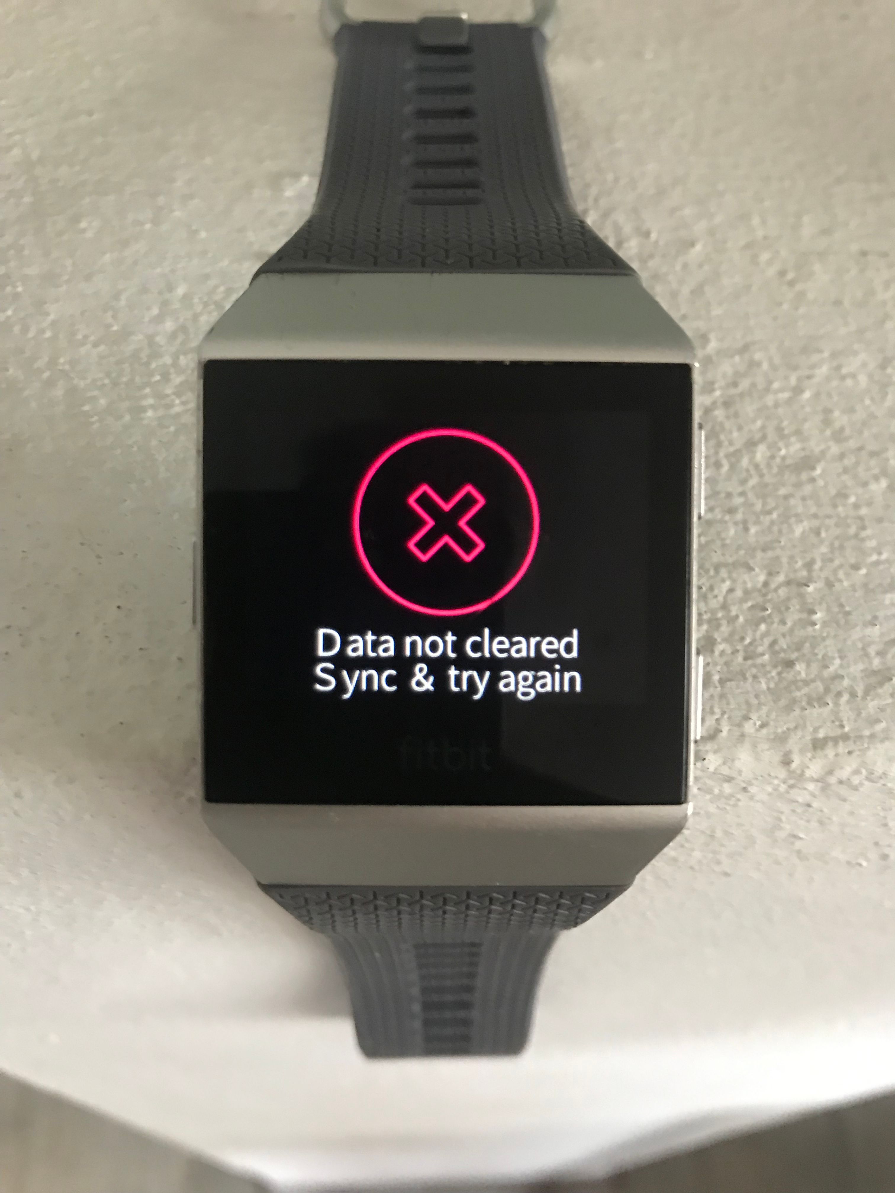 fitbit ionic reset failed