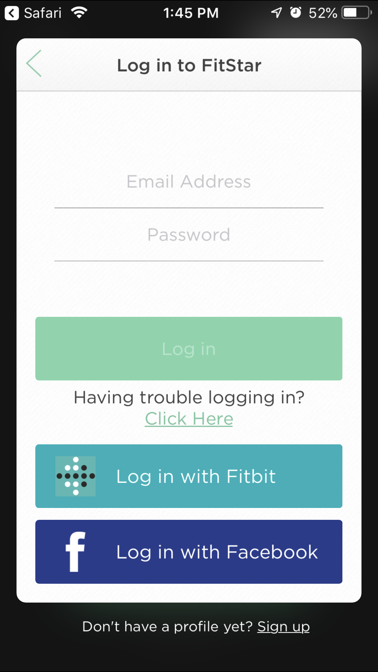 sign up for fitbit