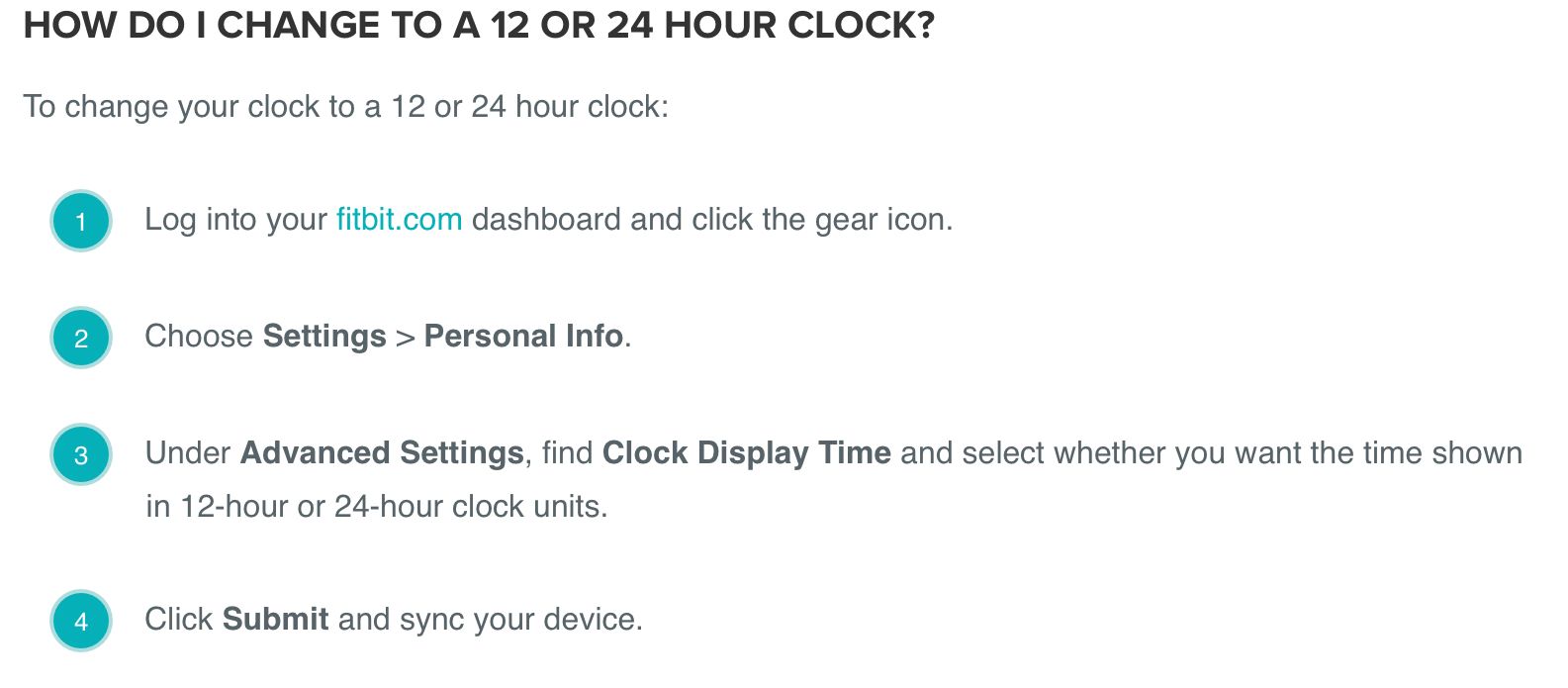 24 hour clock on fitbit