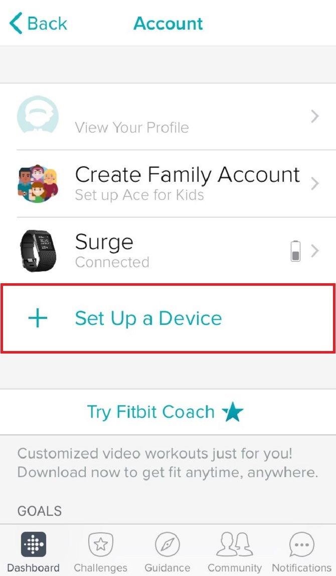 how to set up family account on fitbit