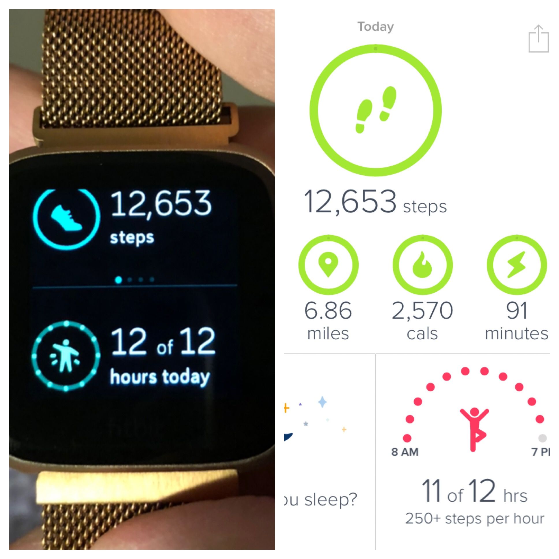 hourly activity fitbit