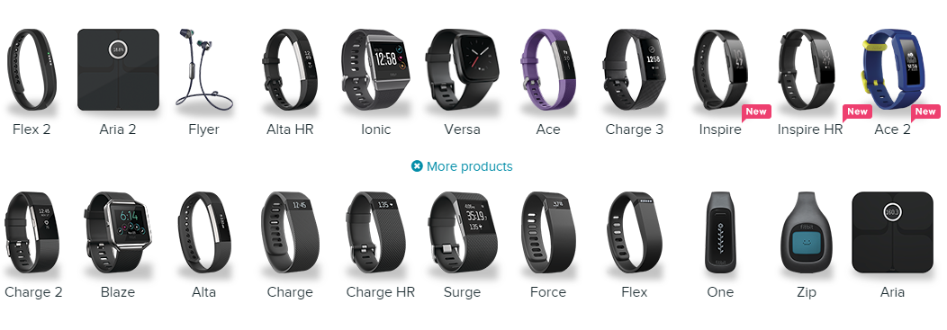 different types of fitbit