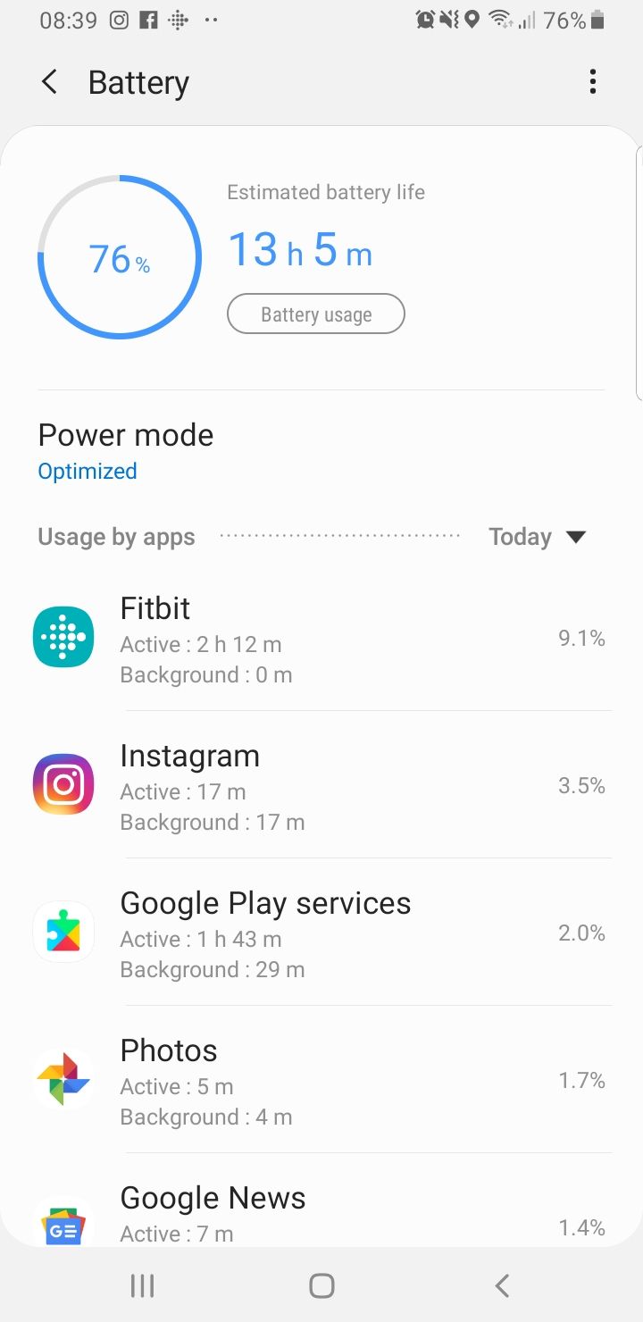 fitbit connected gps is running