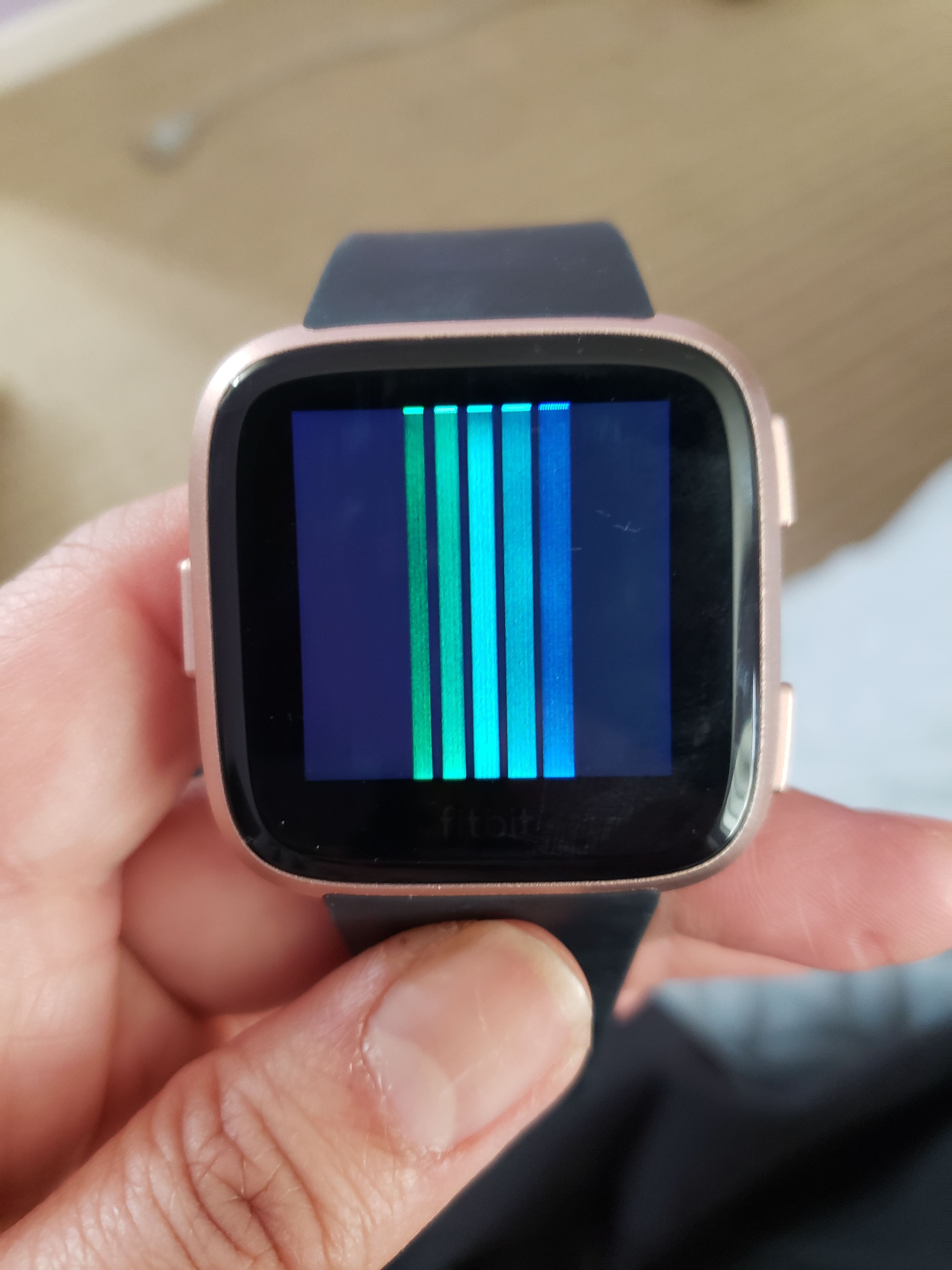 Versa screen of death Vertical bars and can t us. Fitbit Community