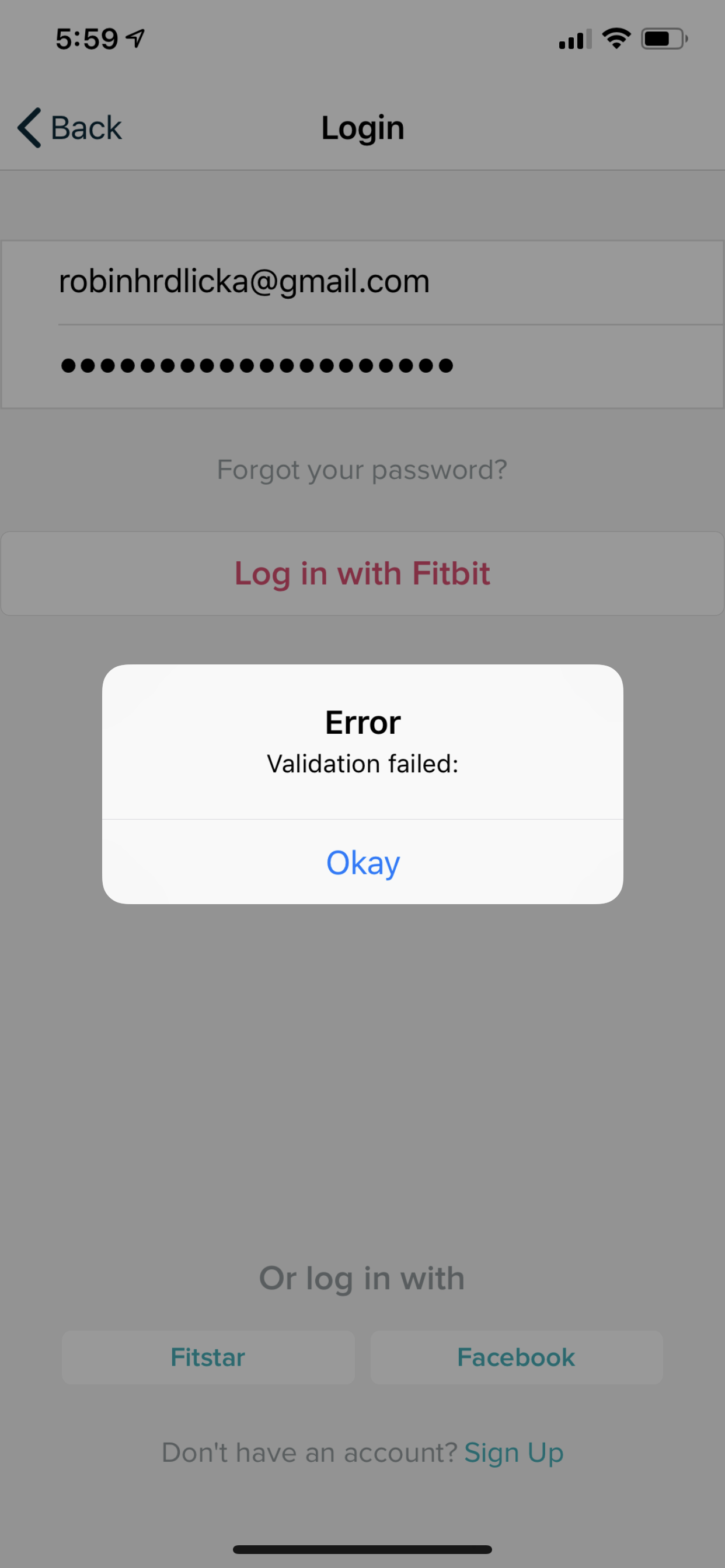 fitbit login problems