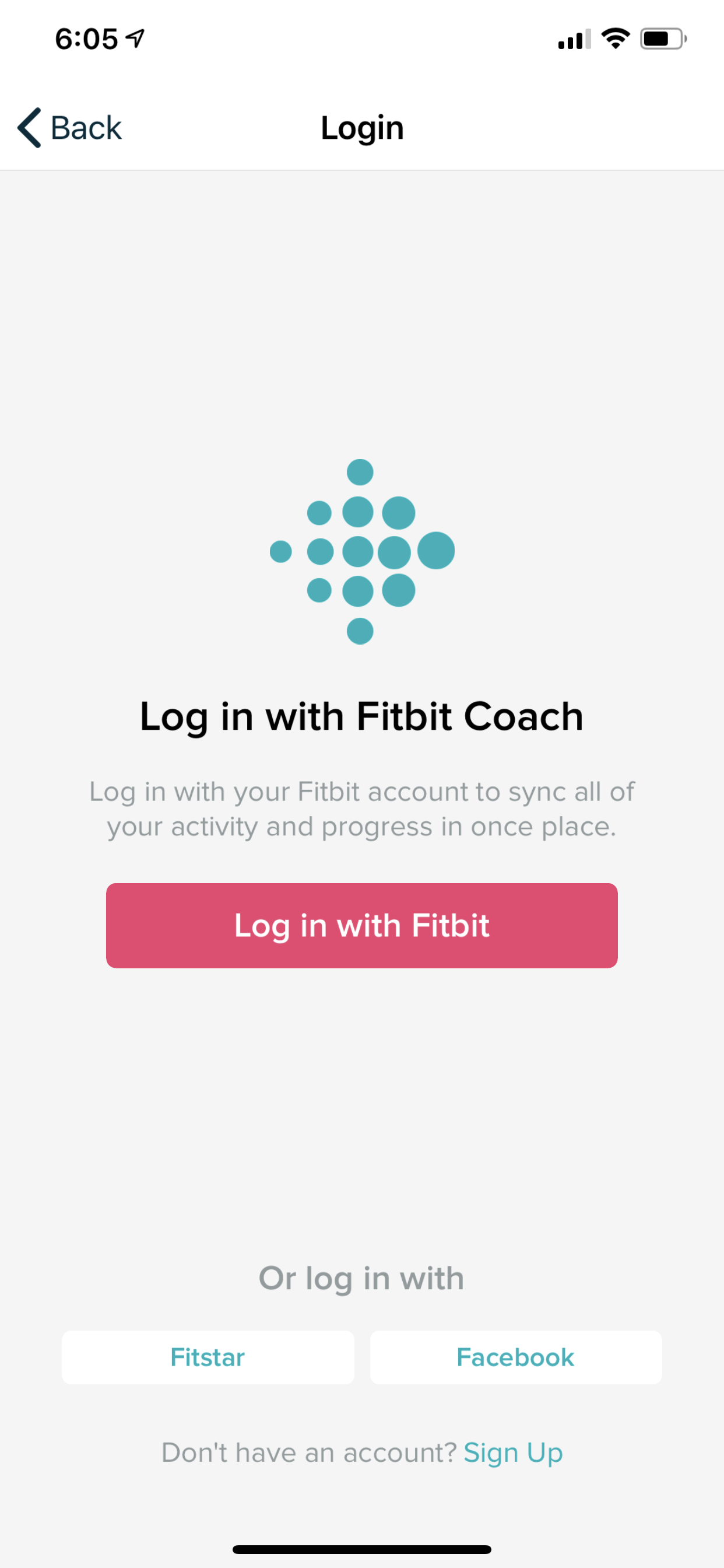 sign in fitbit