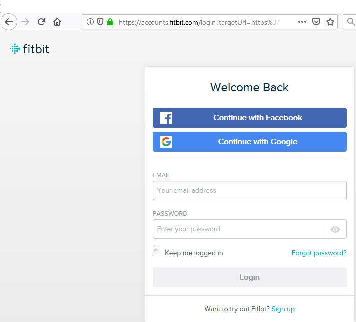 fitbit web login