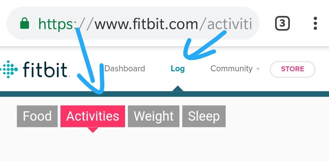 fitbit log activity