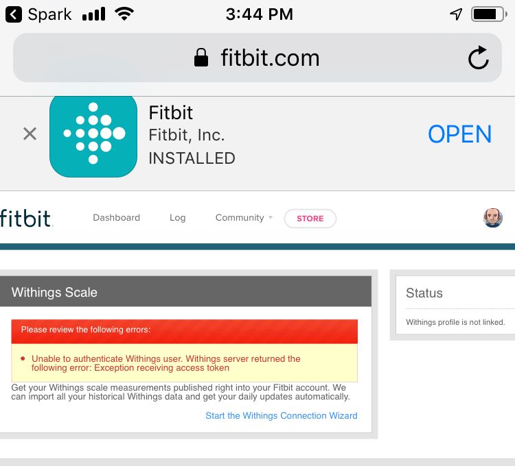 sync fitbit with withings scale