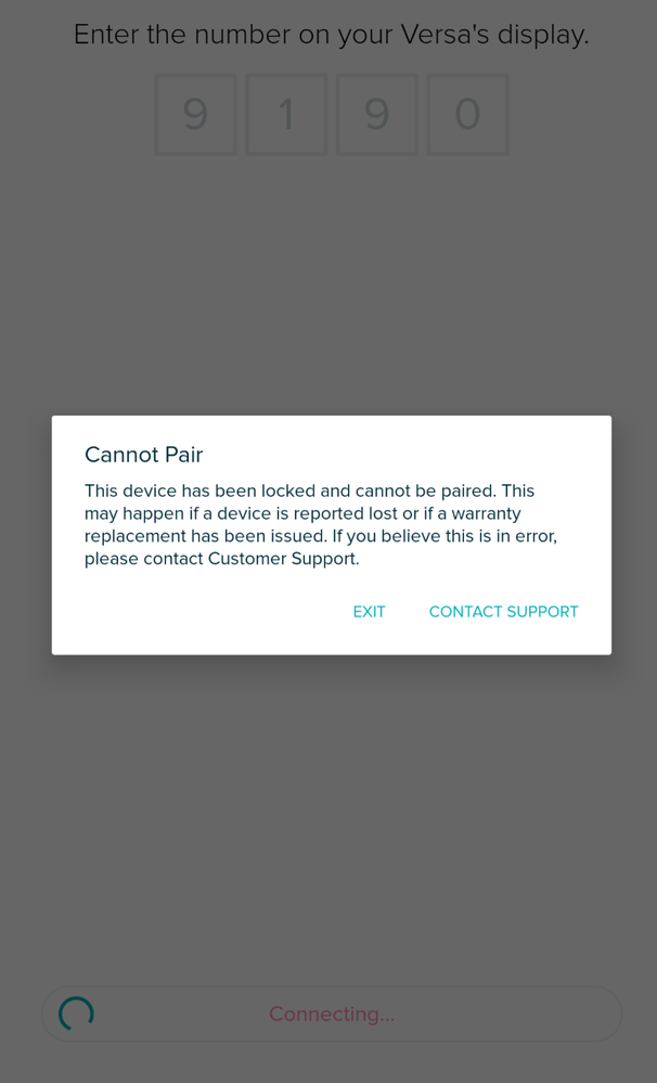 This is the message I am given each time I try and pair my device.