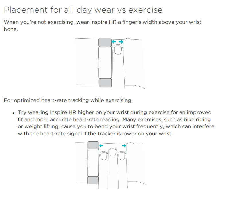 fitbit inspire hr exercise tracking