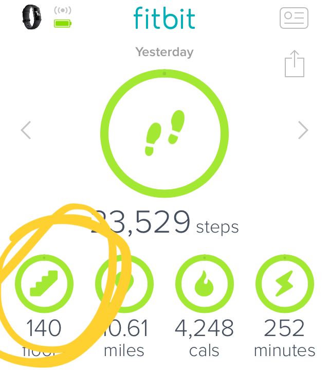 fitbit with stair counter