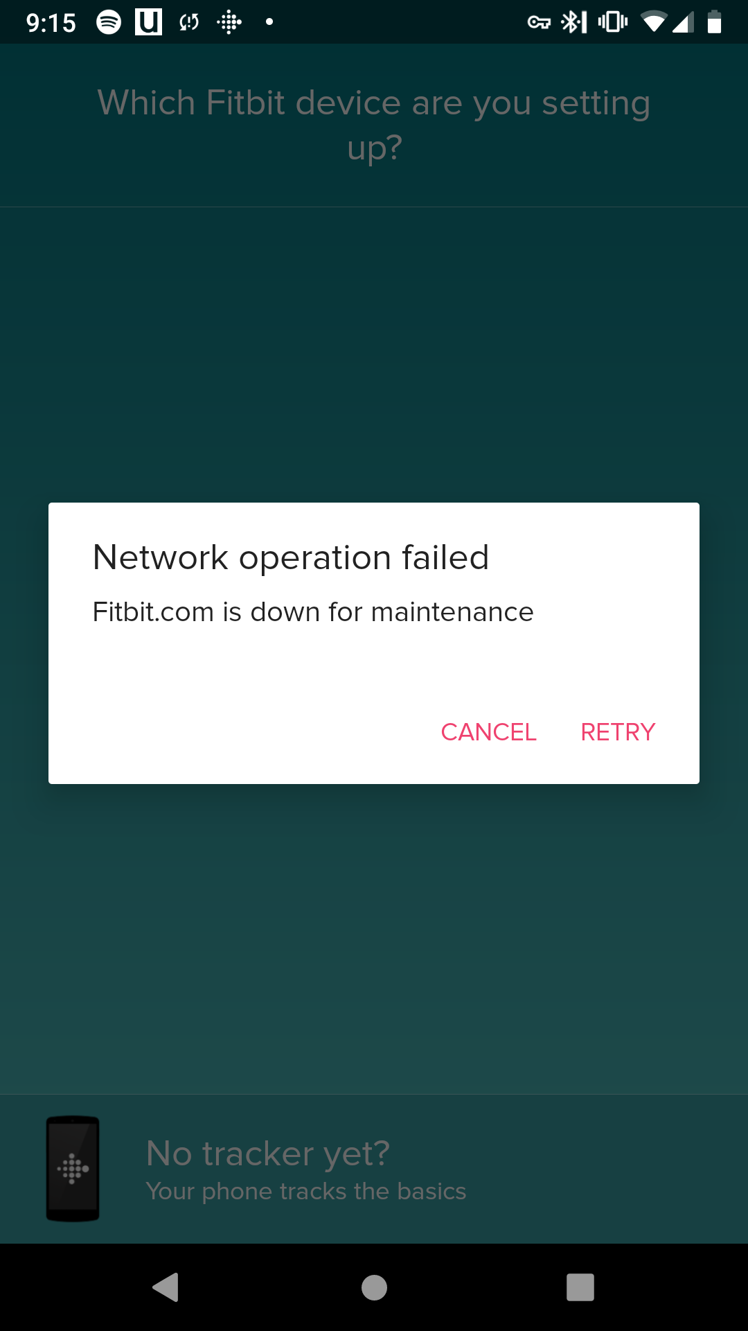 says fitbit.com is down for maintenance 
