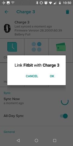 Fitbit charge best sale 3 sync