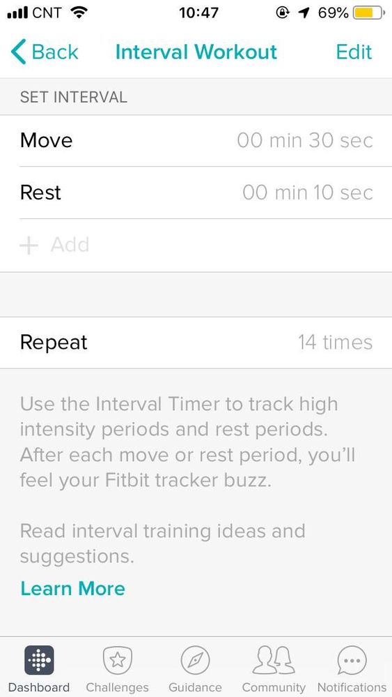 how to set interval timer on fitbit charge 3