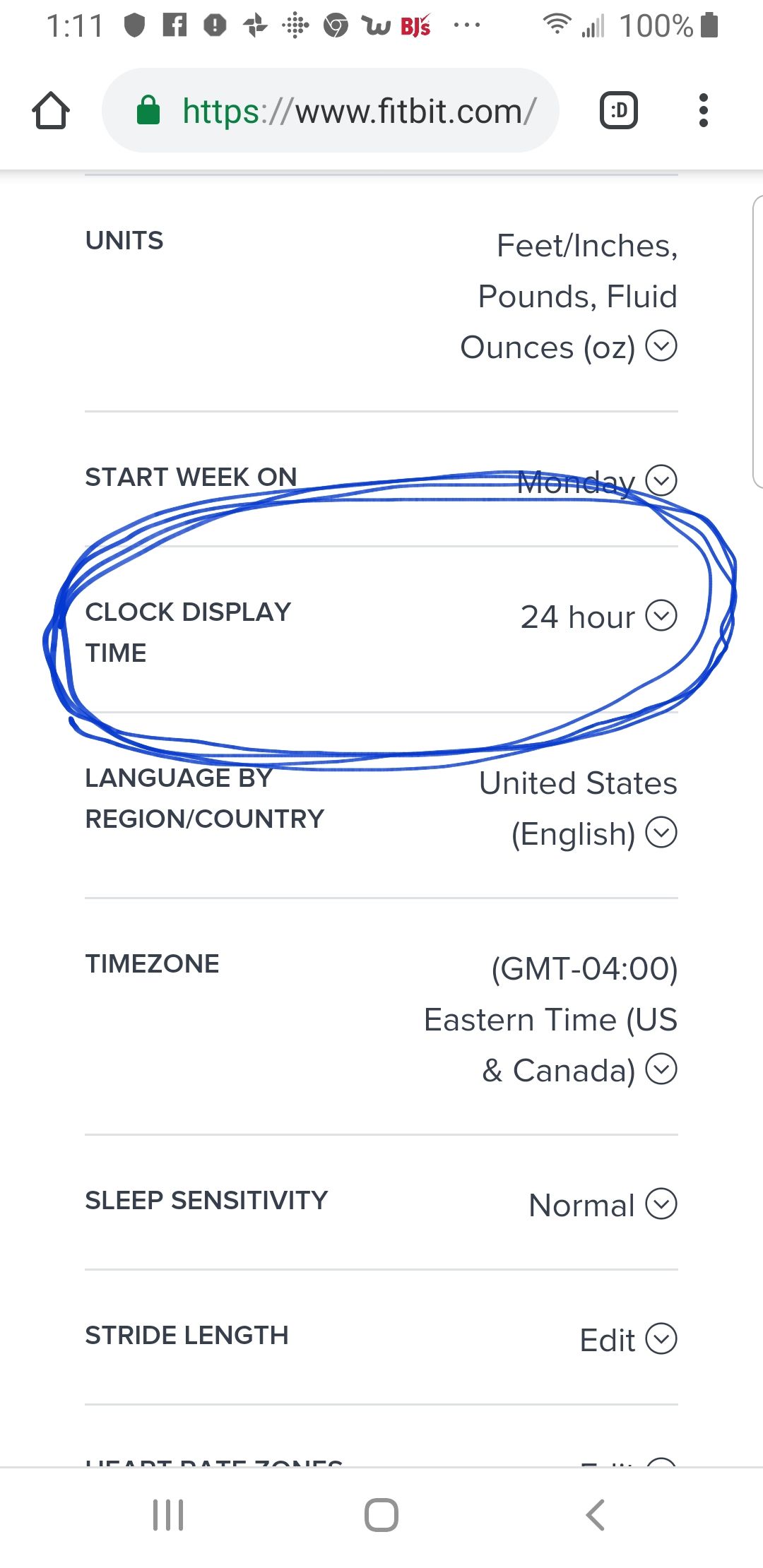 how to change time on versa watch