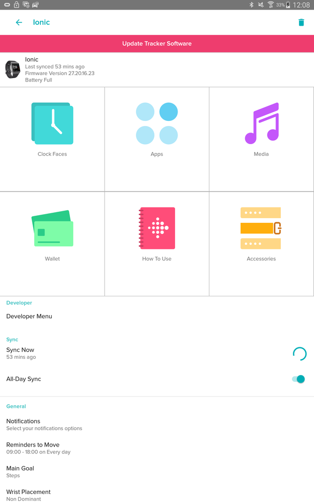 Sync status
