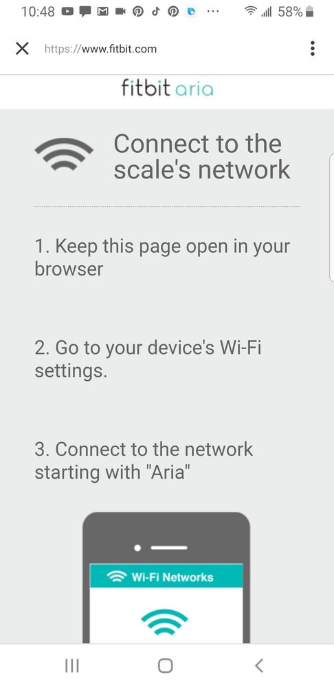 Re- Pair Sync Fitbit Aria Scale Wi-Fi Network 