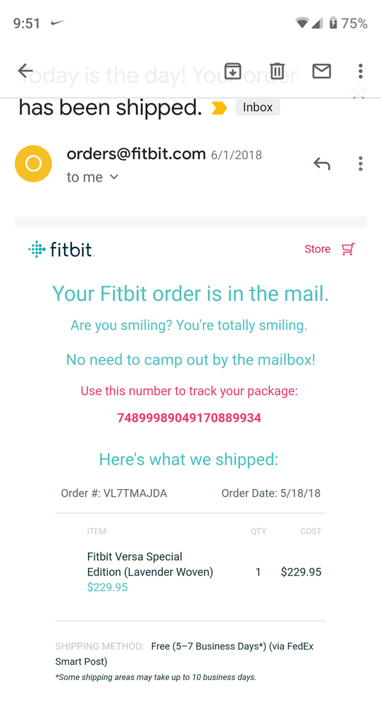 Order confirmation