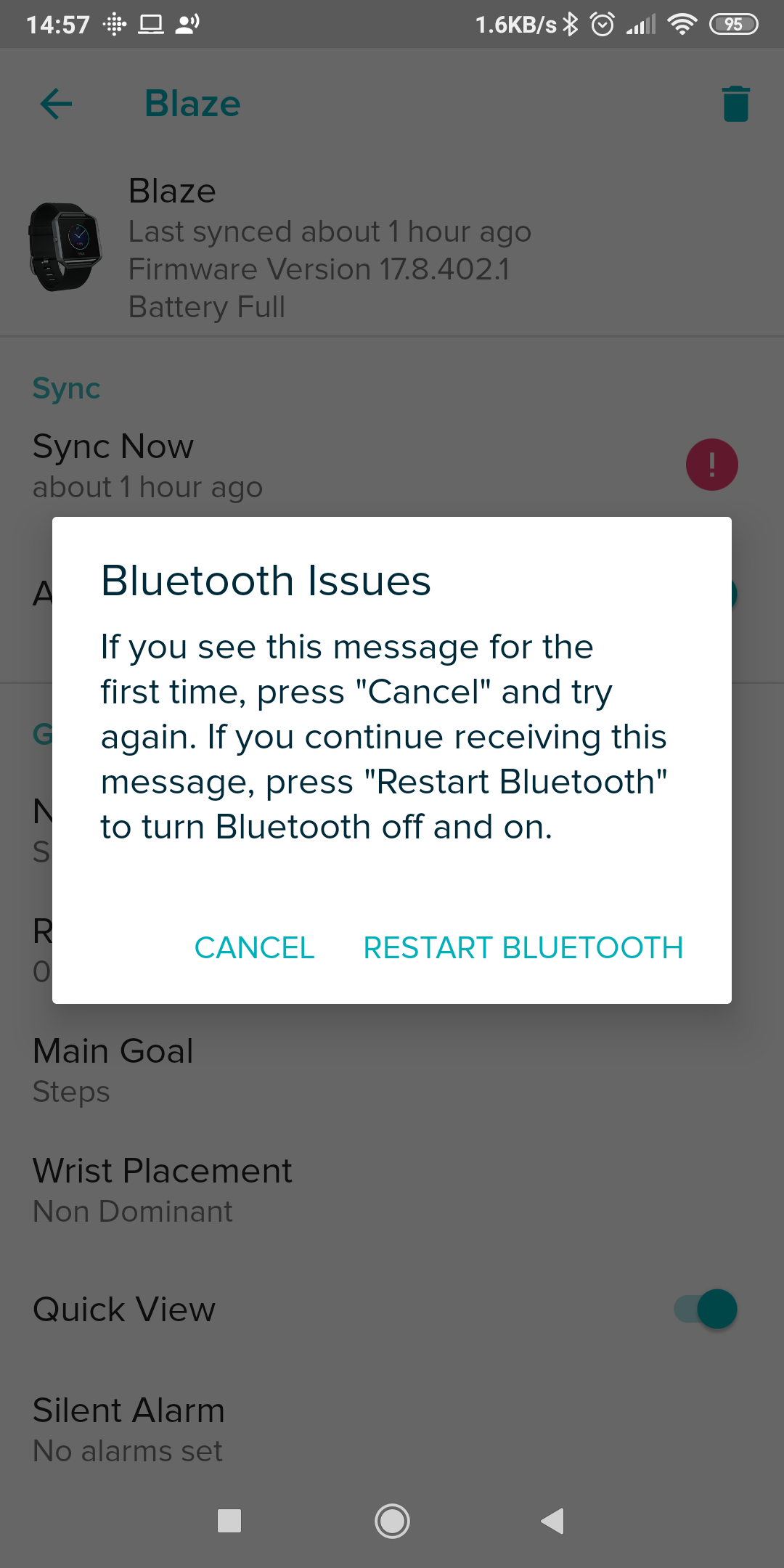 fitbit blaze bluetooth not working