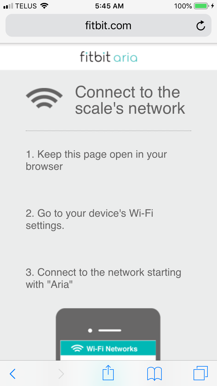 connecting fitbit aria to wifi