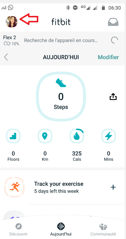 Taper sur "Compte" (l'icône avec ta photo)