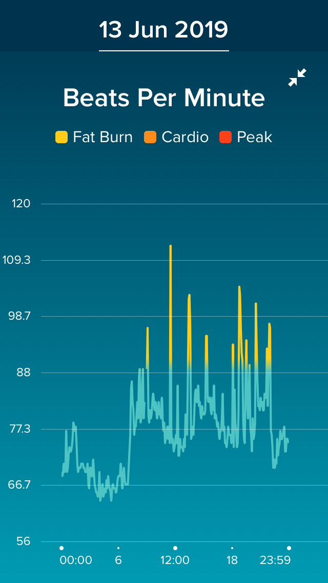 Heart rate graph no longer consistent vertical sca Fitbit