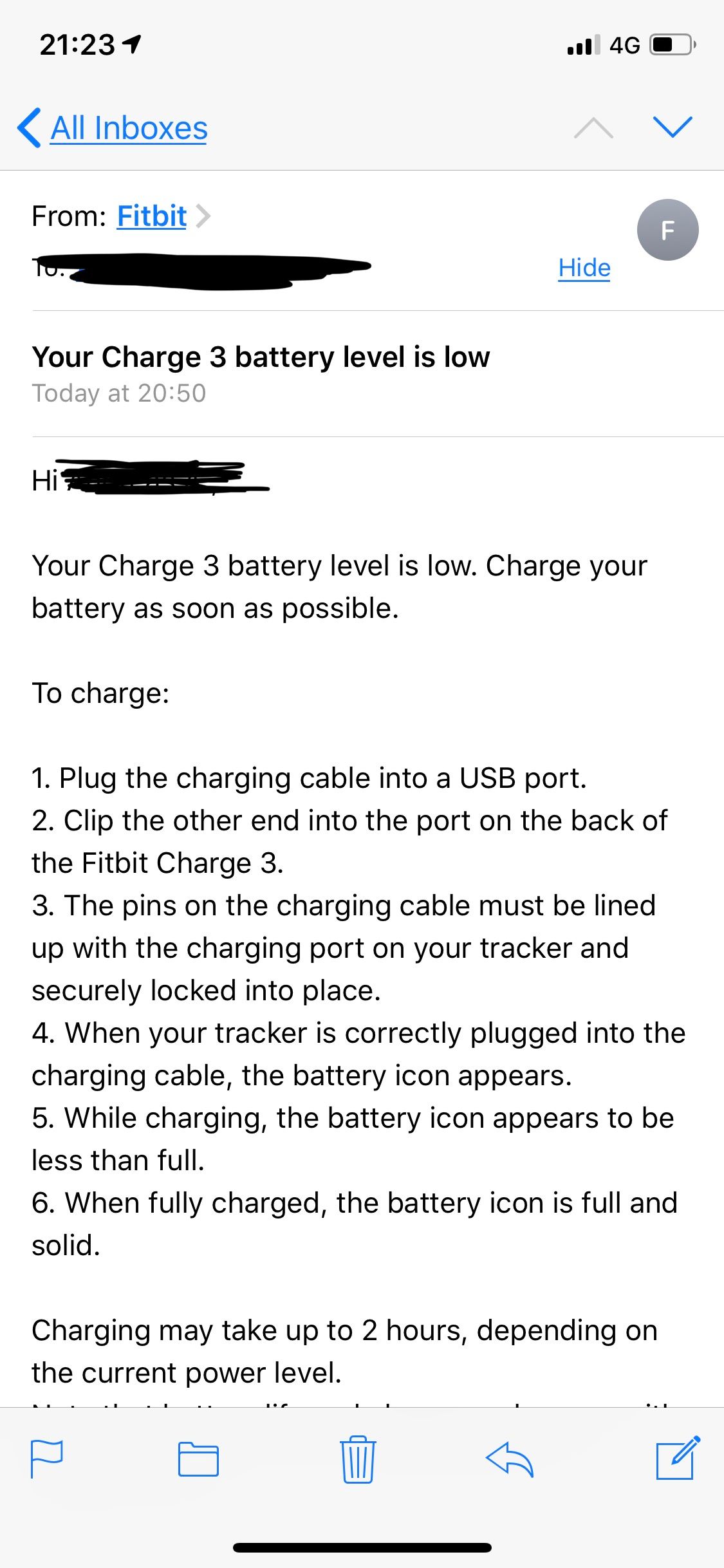 fitbit charge 3 battery