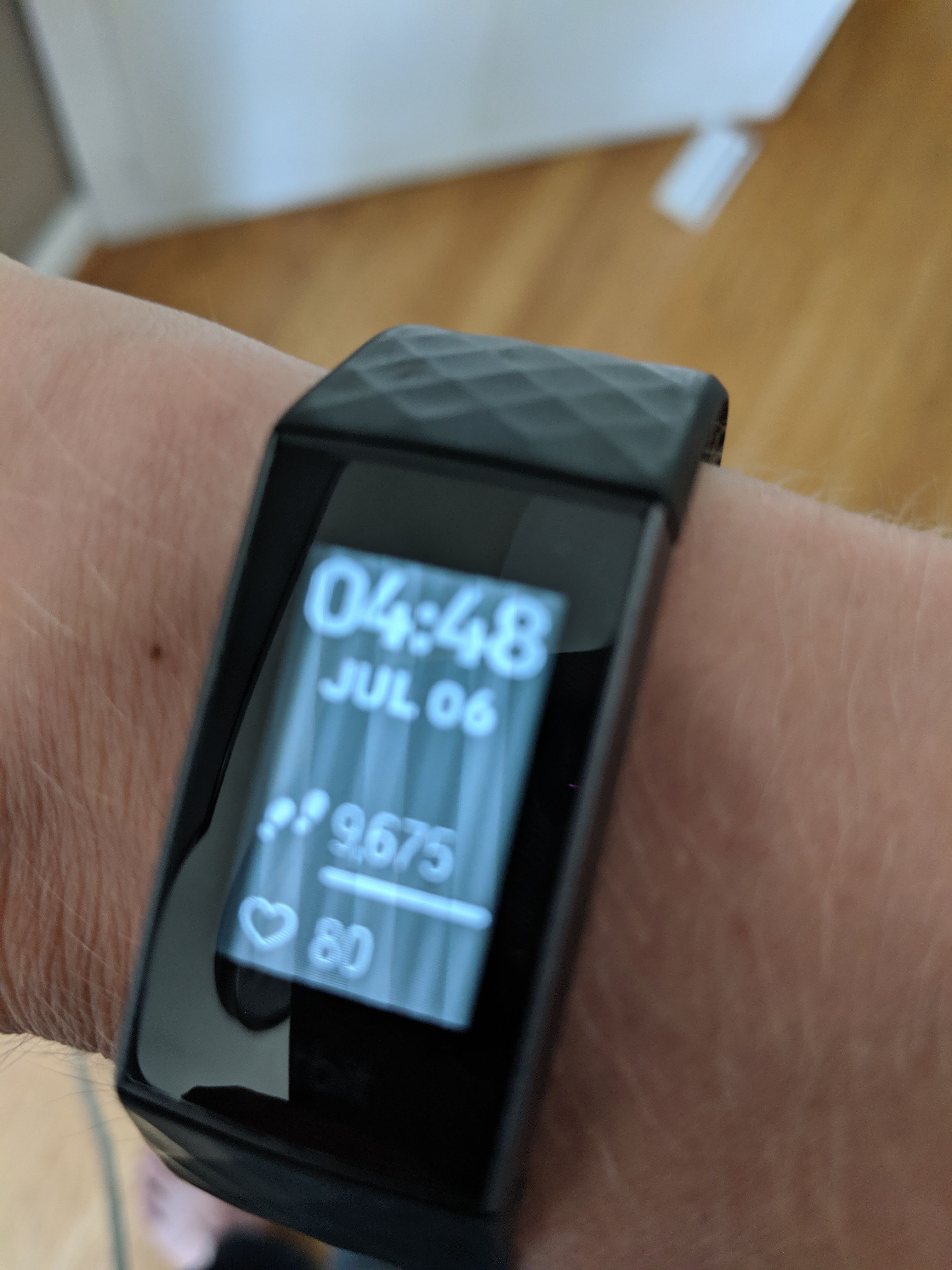 fitbit has a line on the screen