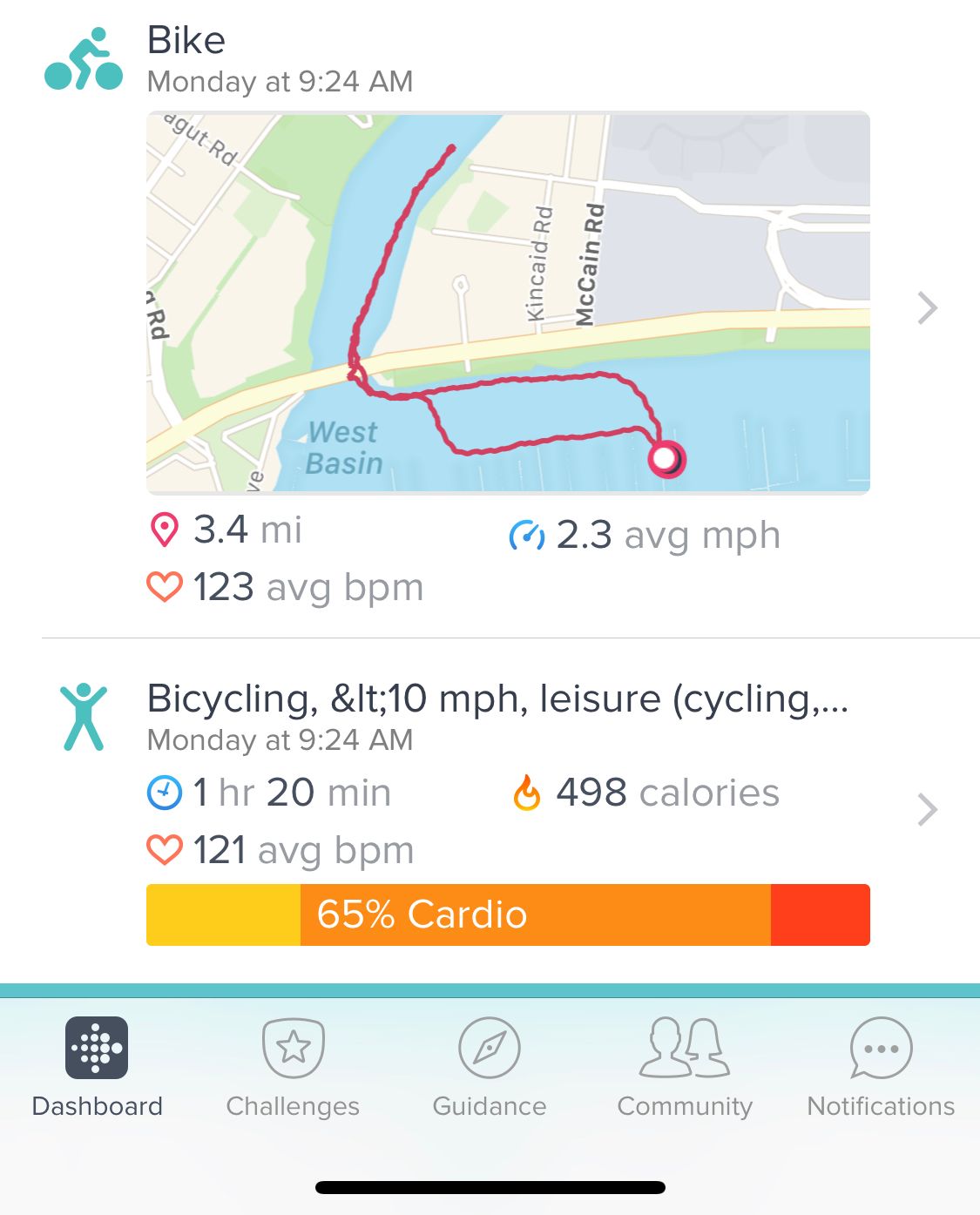 fitbit paddle boarding