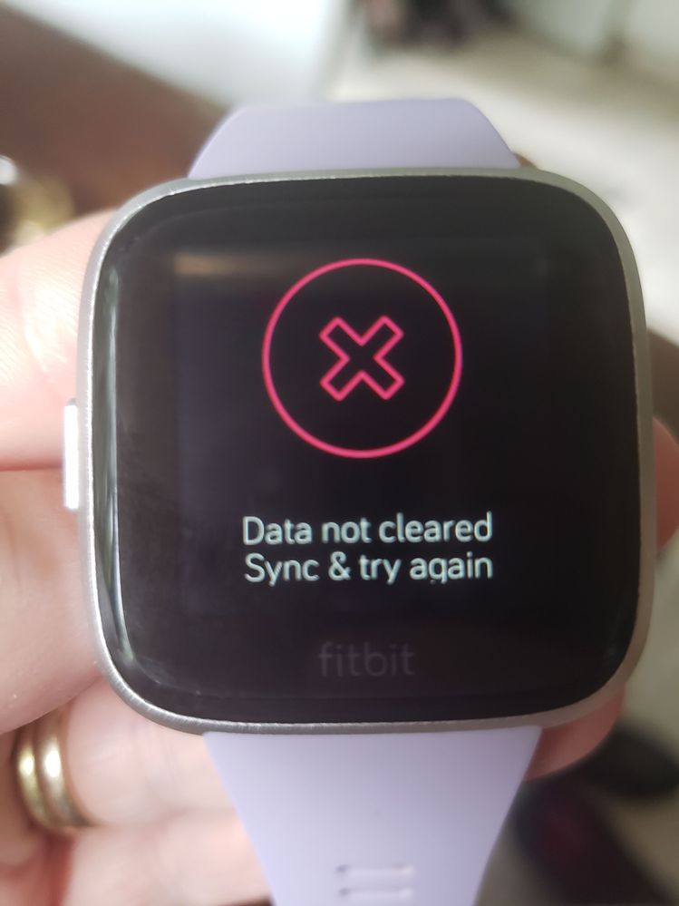 data not cleared fitbit versa lite