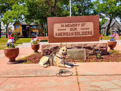 Talia at the American Soldiers Memorial