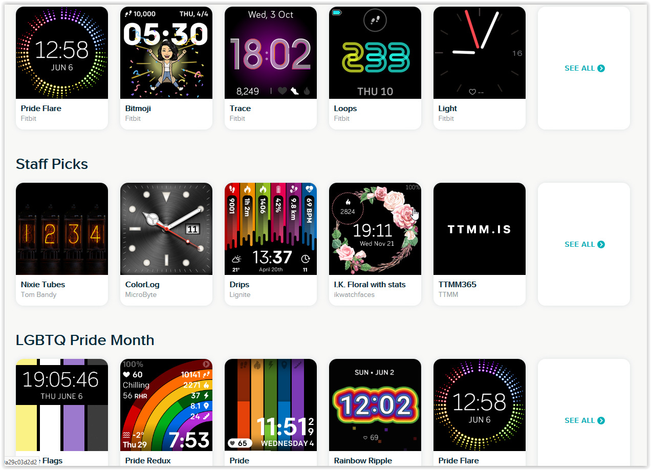fitbit clock faces