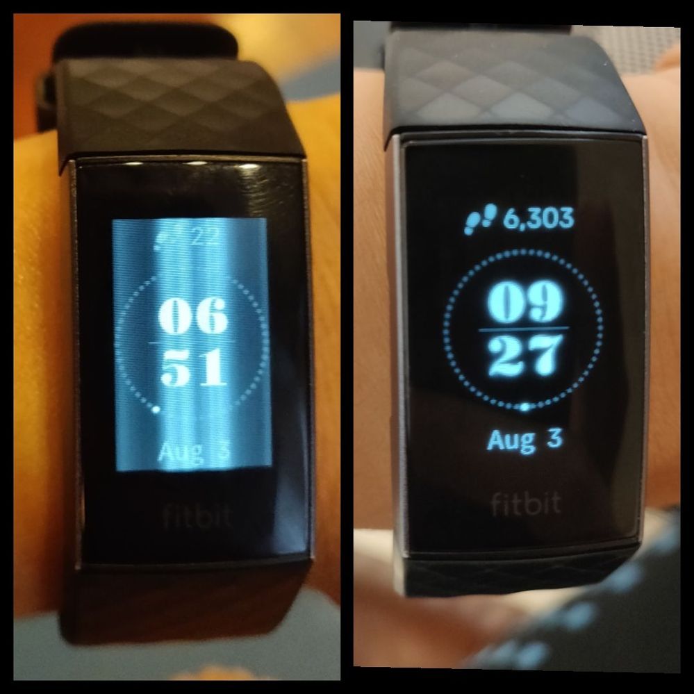 fitbit charge 3 white screen