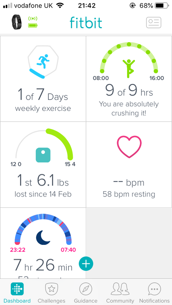 Exercise tracking not showing heart 