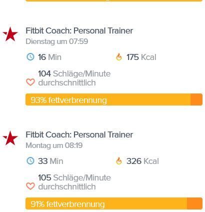 bisherige Darstellung unter Training