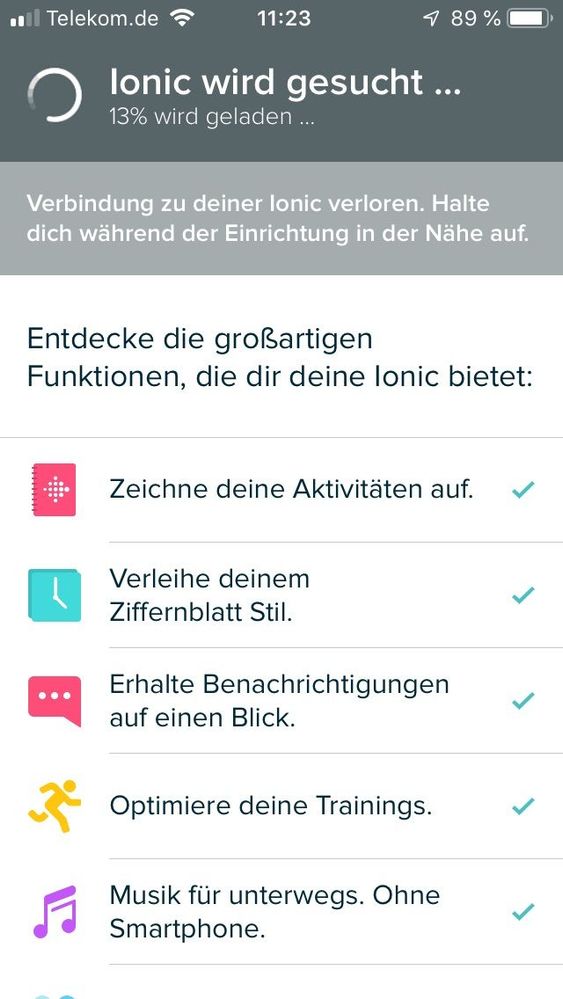 Das ist die Anzeige der App. Die Uhr  lag direkt neben dem Handy