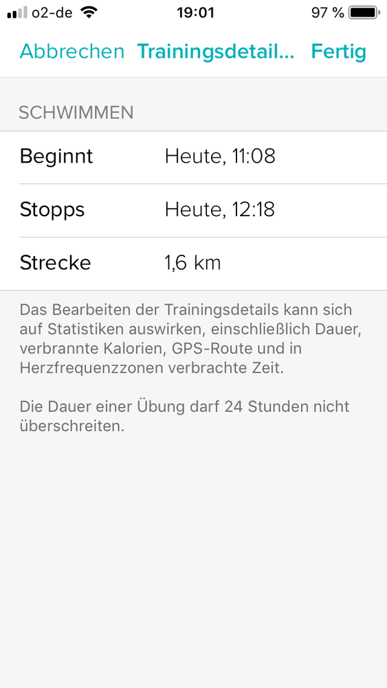 Ich bin 750 m geschwommen.