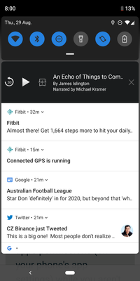 fitbit connected gps is running