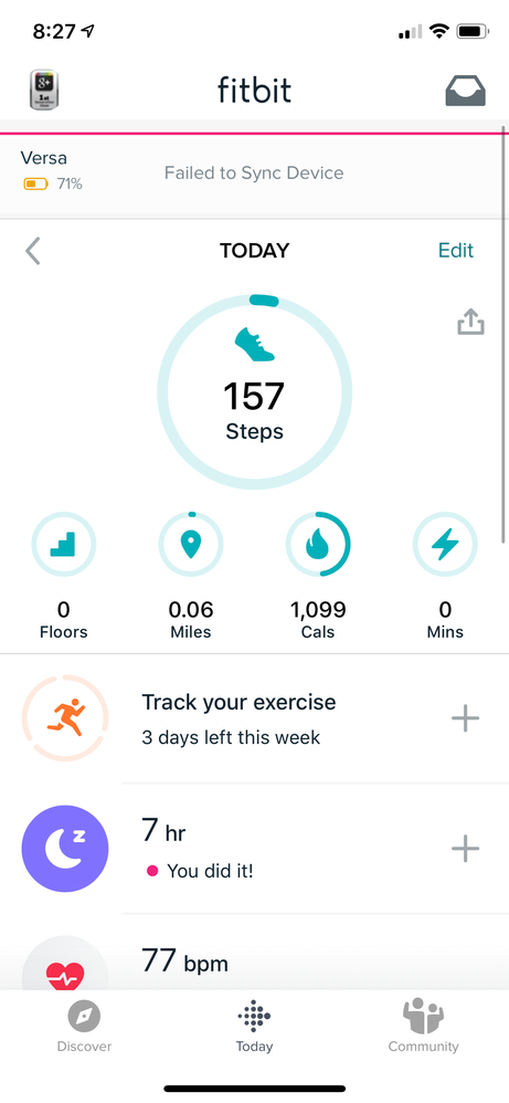 Fitbit hr will online not sync