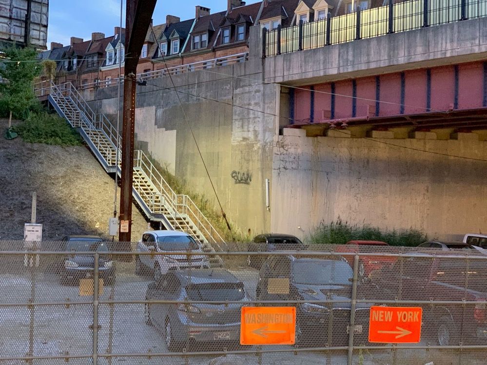 Stairs across from the Baltimore Penn Station Train Stop